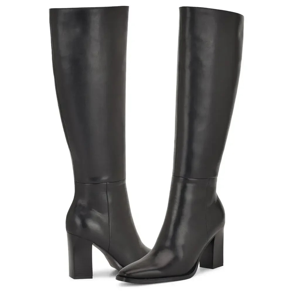 Nine West Women's Zazz Black Leather Boots Size 7 MSRP $249
